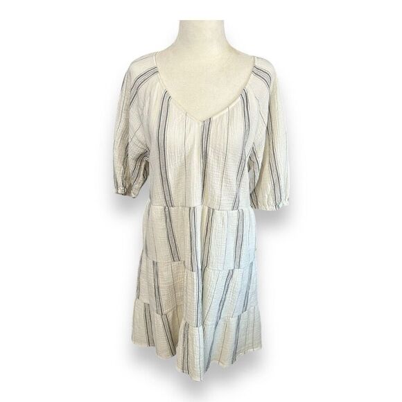 Evereve Alexia Cotton Gauze Tiered Minidress Pockets Size Small - Picture 3 of 13